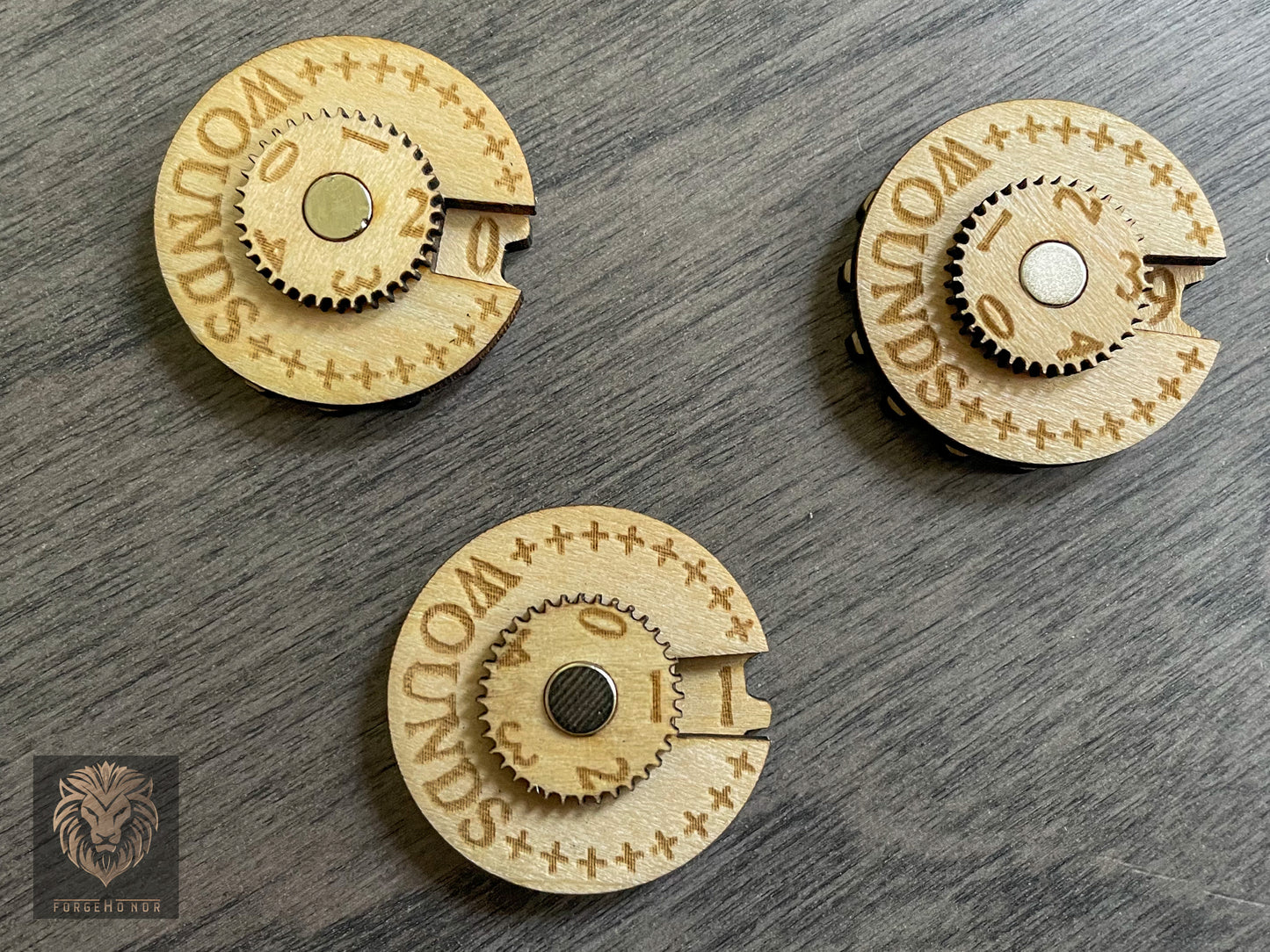 Wooden Wargaming Counters | Tabletop Gaming Accessories – 5 x 0-49 Magnetized Dials for Warhammer 40K, Age of Sigmar & Miniature Wargaming