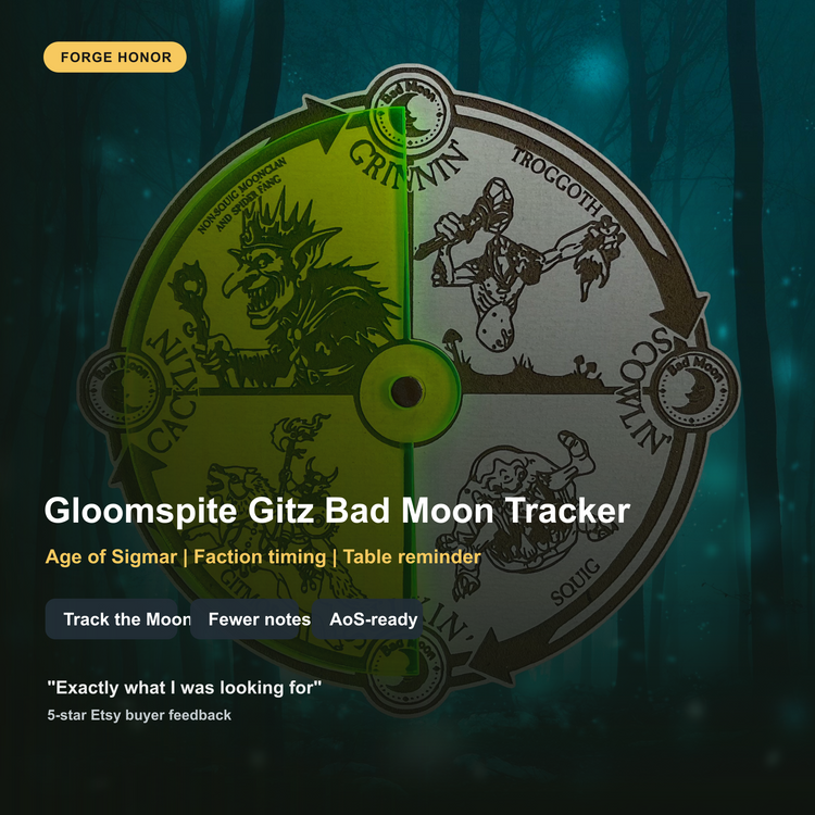 Gloomspite Gitz Bad Moon feature graphic for Age of Sigmar faction tracker tools