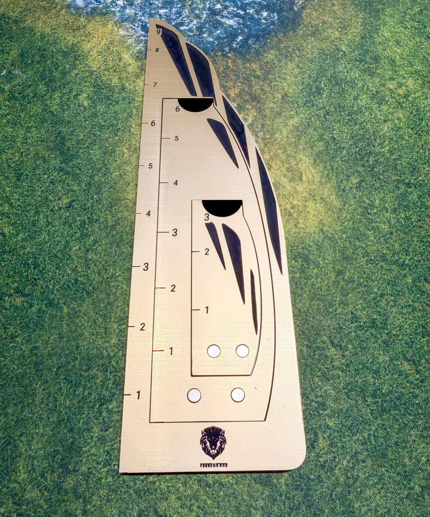 Forge Honor Wingmark 963 magnetic nesting movement gauge photographed on a gaming mat