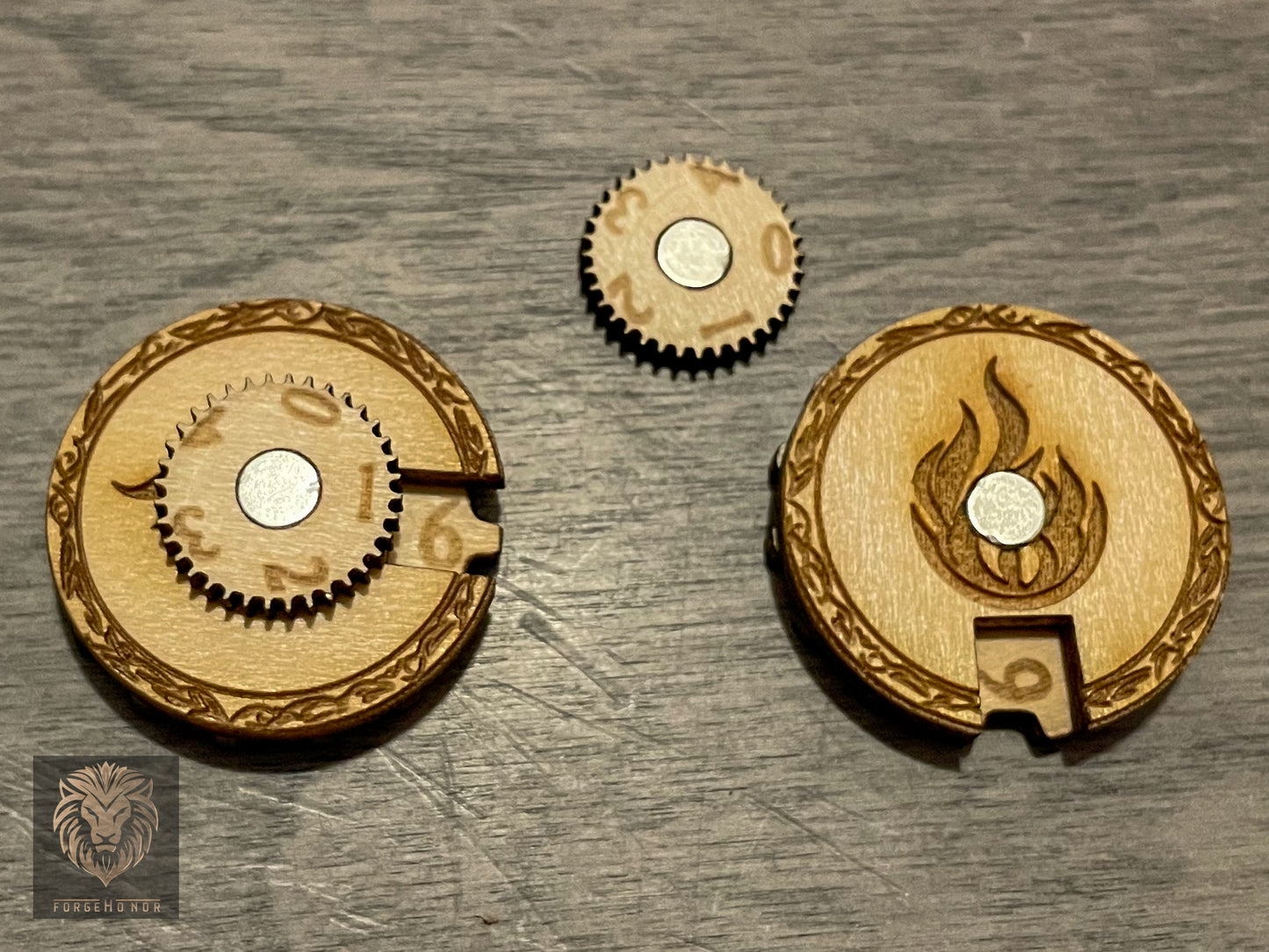Wooden Wargaming Counters | Tabletop Gaming Accessories – 5 x 0-49 Magnetized Dials for Warhammer 40K, Age of Sigmar & Miniature Wargaming