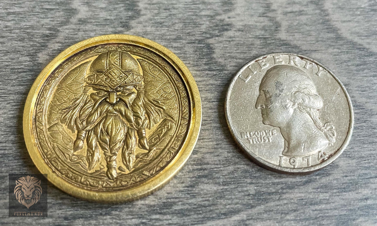 ForgeHonor Custom Brass Coin – 32mm Fantasy Collectible