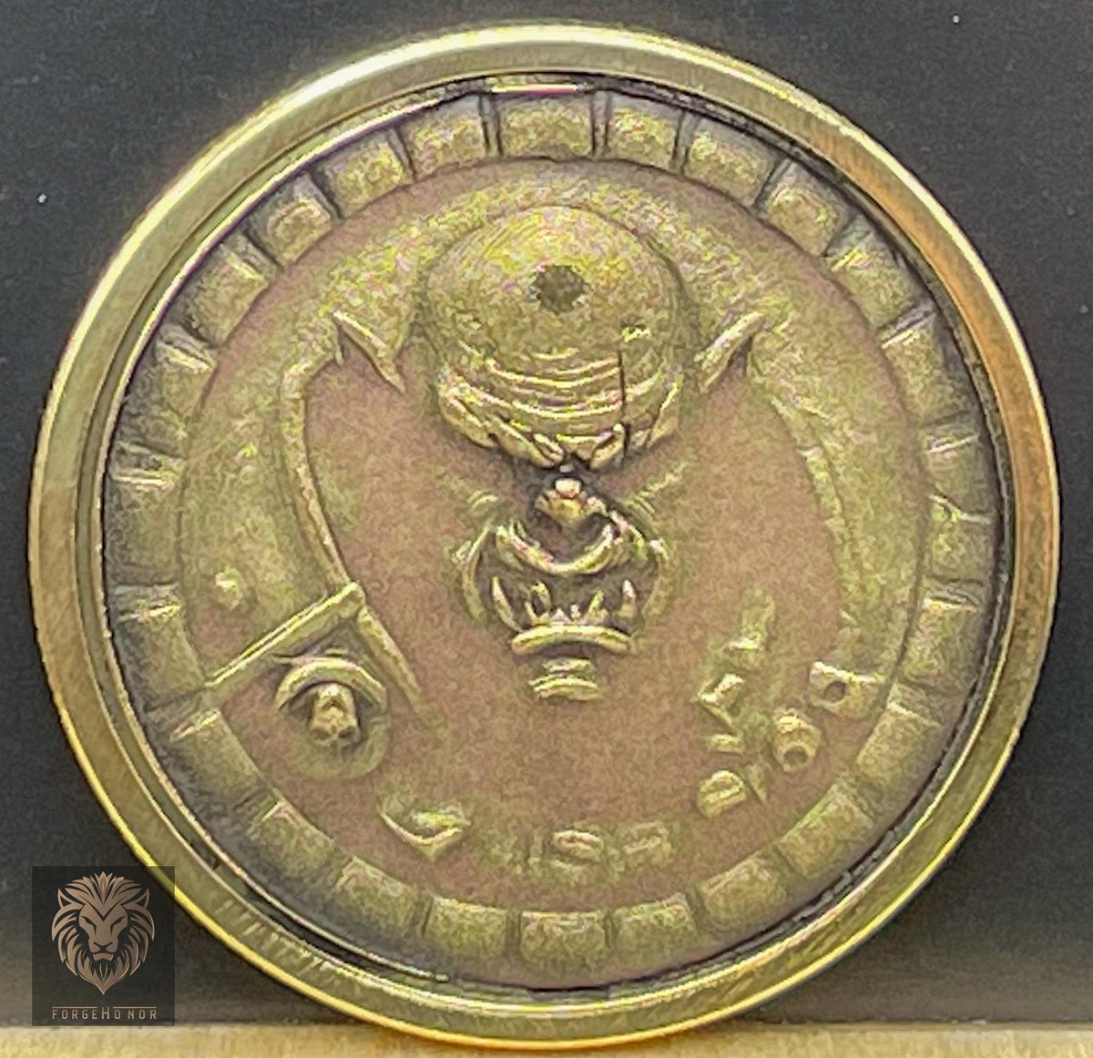ForgeHonor Custom Brass Coin – 32mm Fantasy Collectible