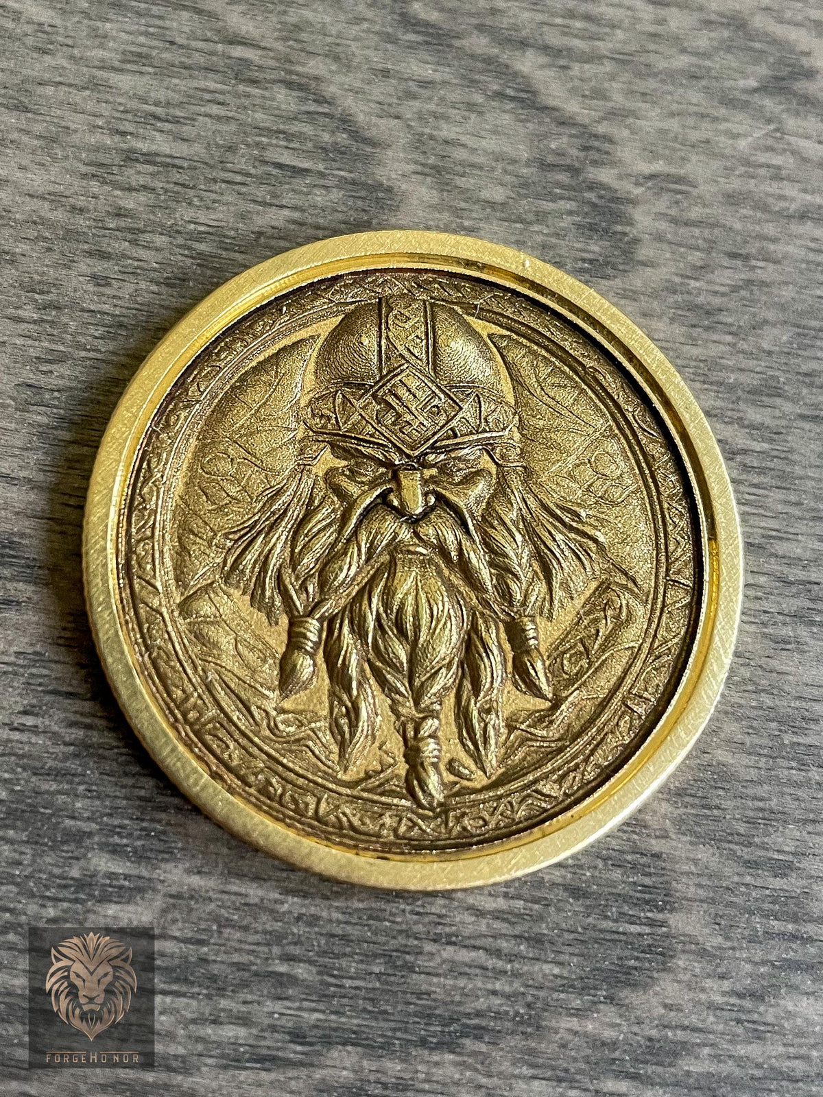 ForgeHonor Custom Brass Coin – 32mm Fantasy Collectible