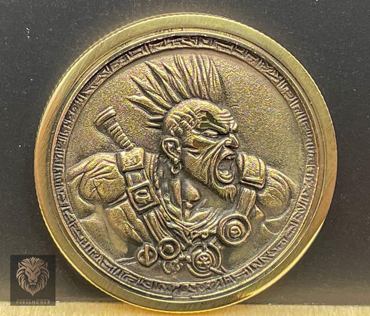 ForgeHonor Custom Brass Coin – 32mm Fantasy Collectible