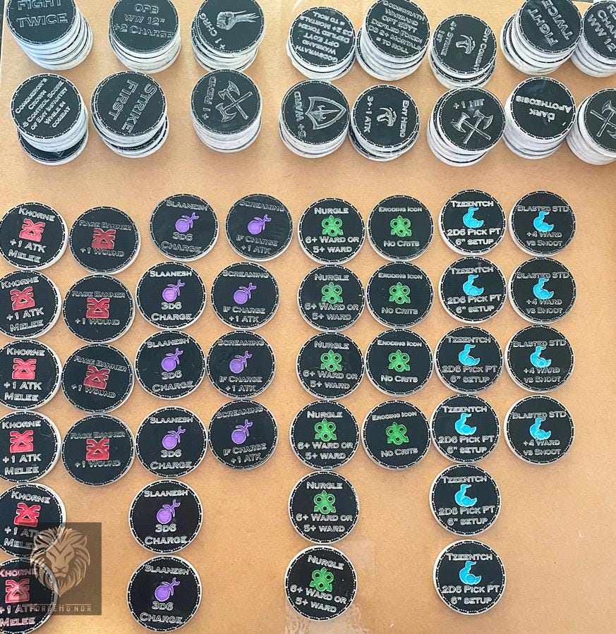 Slaves to Darkness Army Tokens | AOS 4th Edition Game Reminders