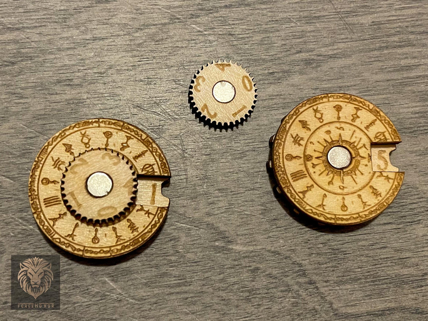 Magnetized Wargaming Counters (Set of 5) | Wooden Tabletop Dial, 0-49