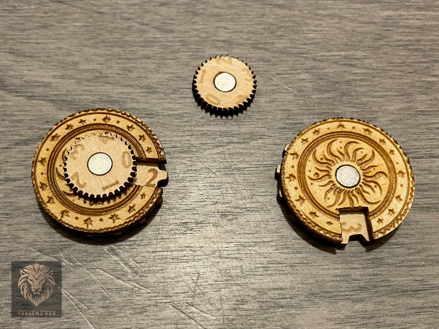 Magnetized Wargaming Counters (Set of 5) | Wooden Tabletop Dial, 0-49