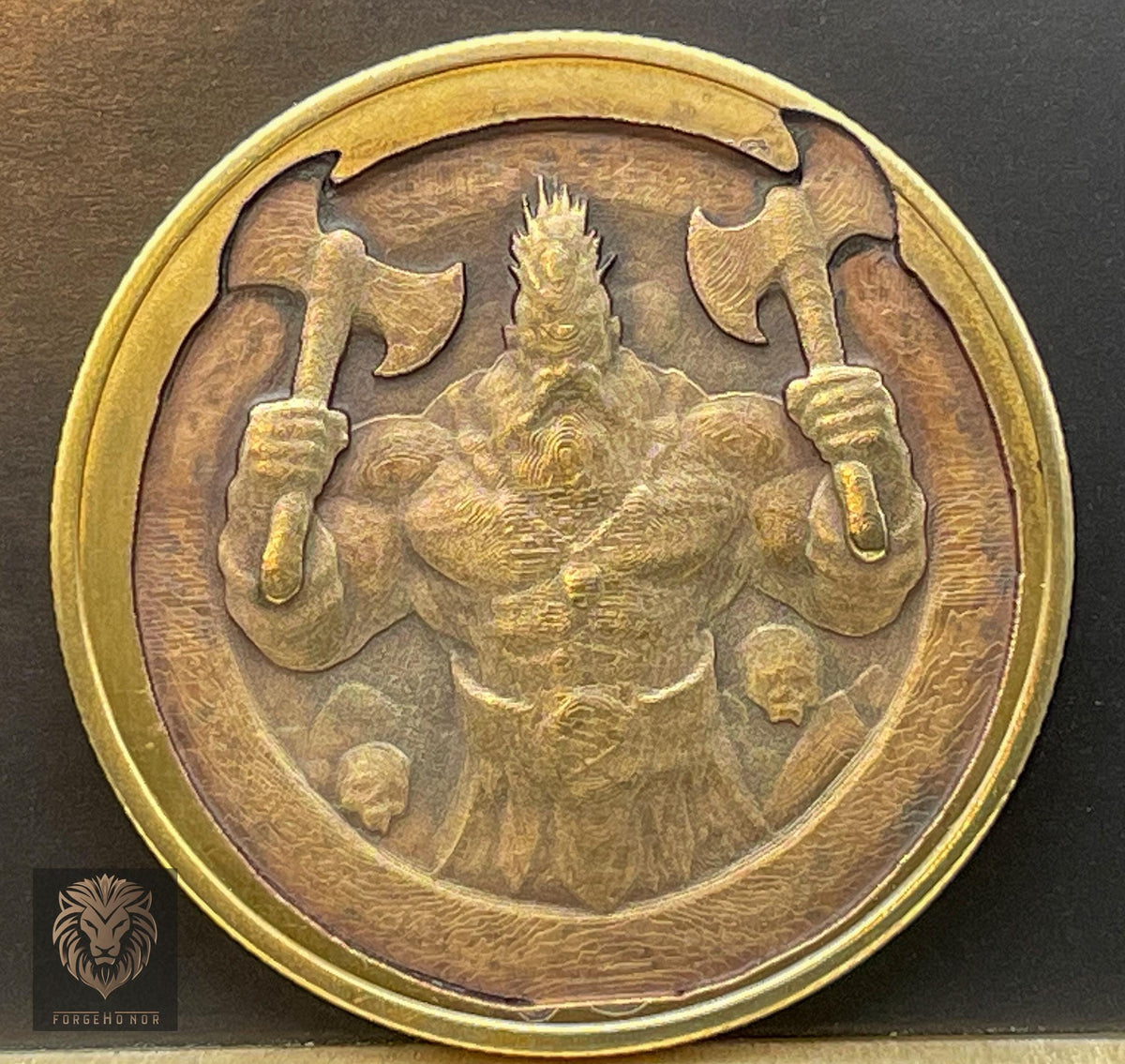 ForgeHonor Custom Brass Coin – 32mm Fantasy Collectible
