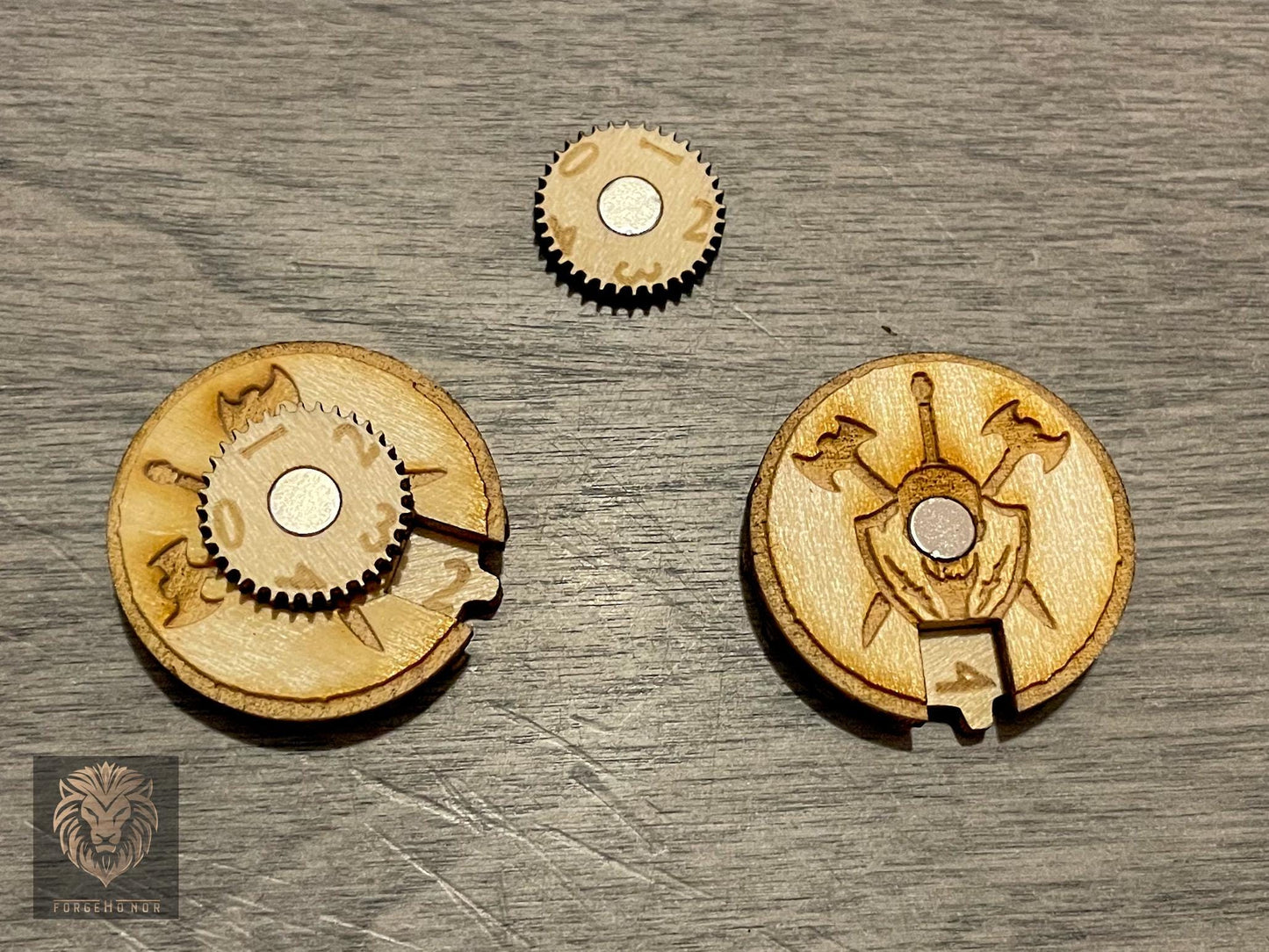 Magnetized Wargaming Counters (Set of 5) | Wooden Tabletop Dial, 0-49