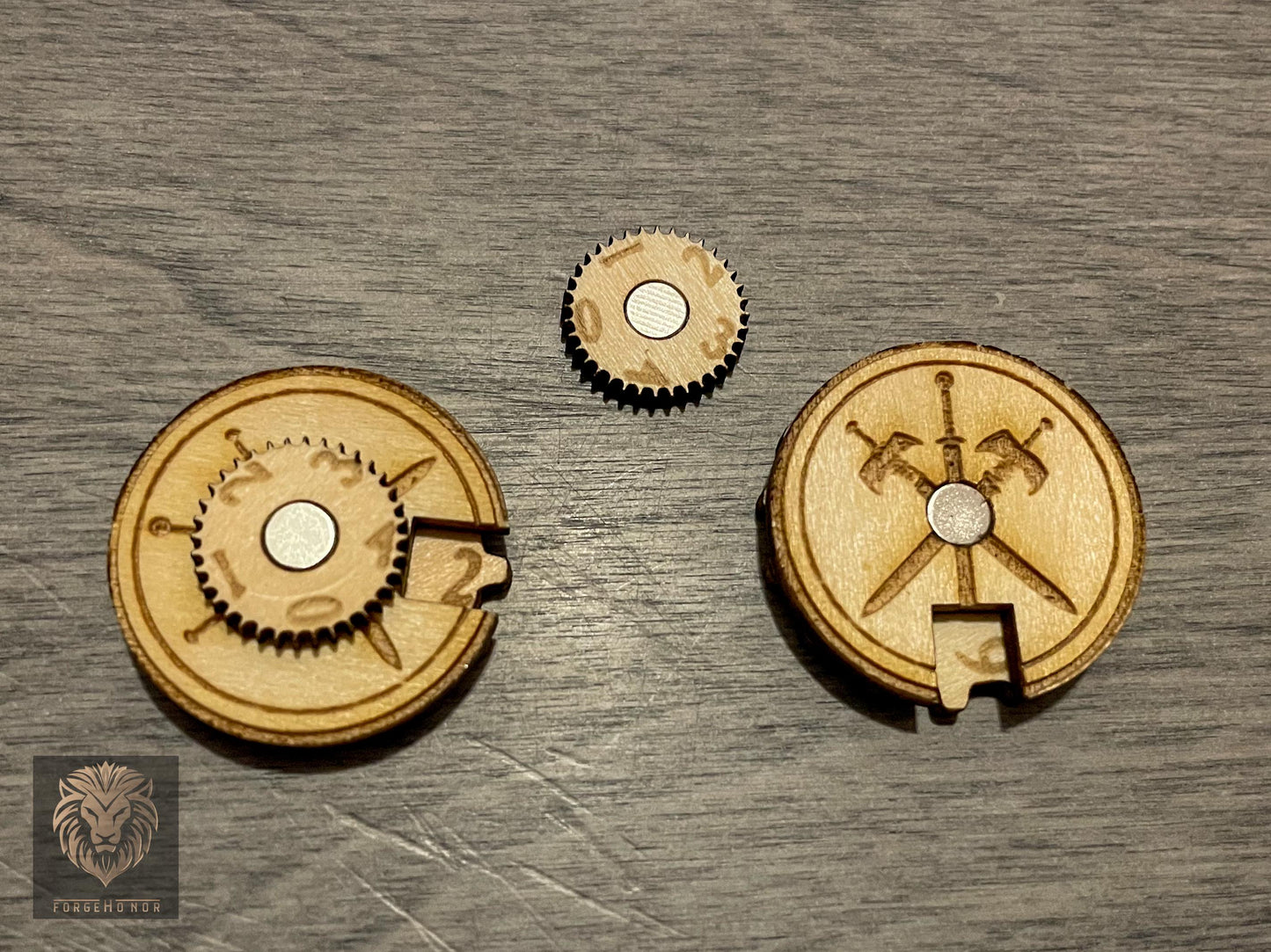 Magnetized Wargaming Counters (Set of 5) | Wooden Tabletop Dial, 0-49