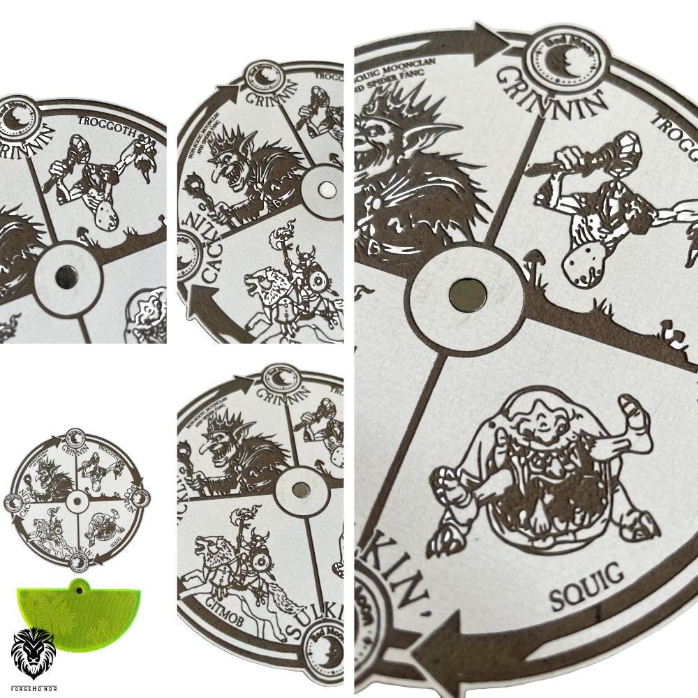 Gloomspite Gitz Bad Moon Tracker wooden Age of Sigmar tabletop tool