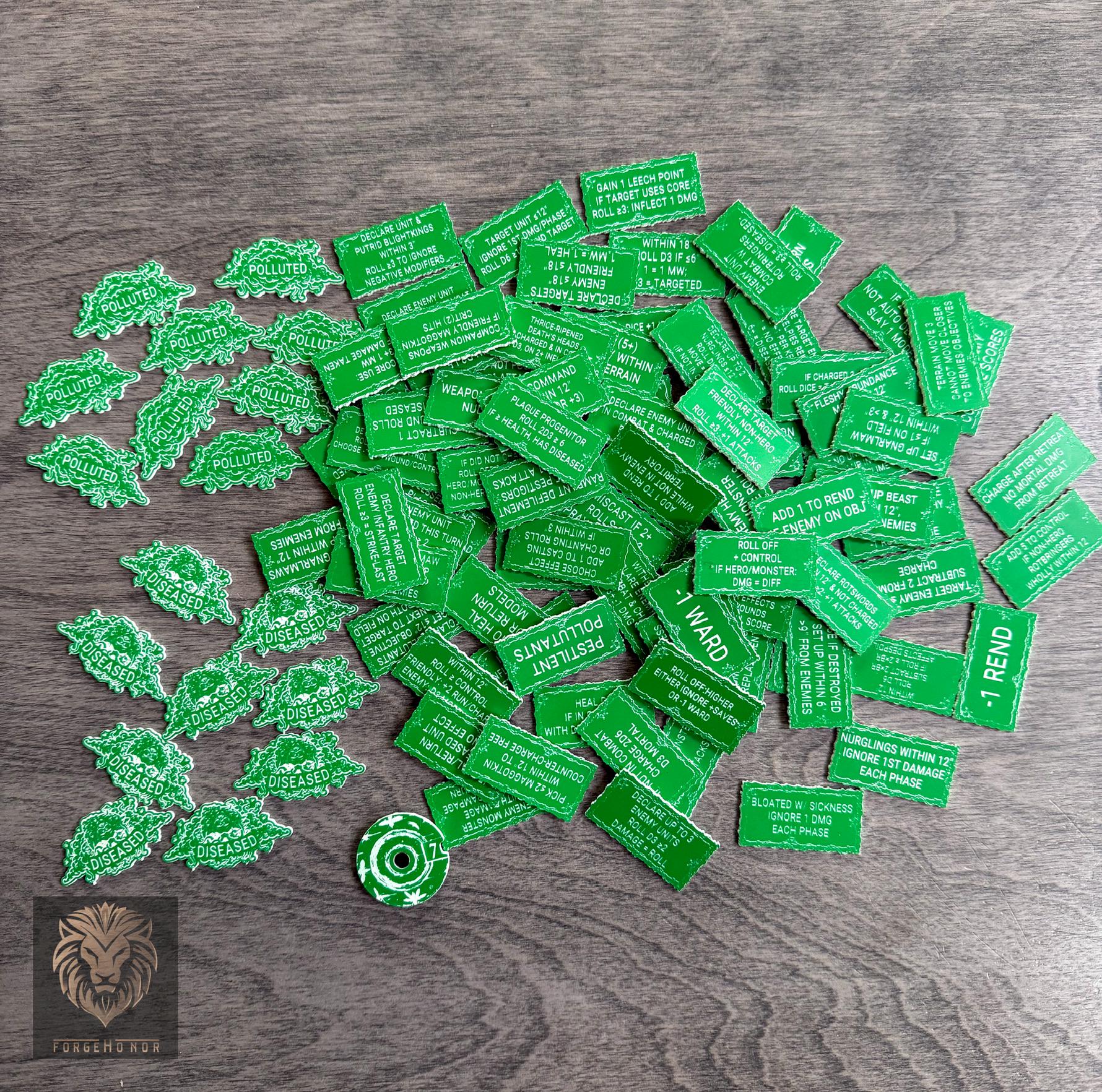 Maggotkin of Nurgle 106 piece Age of Sigmar army reminder token set - product photo 2