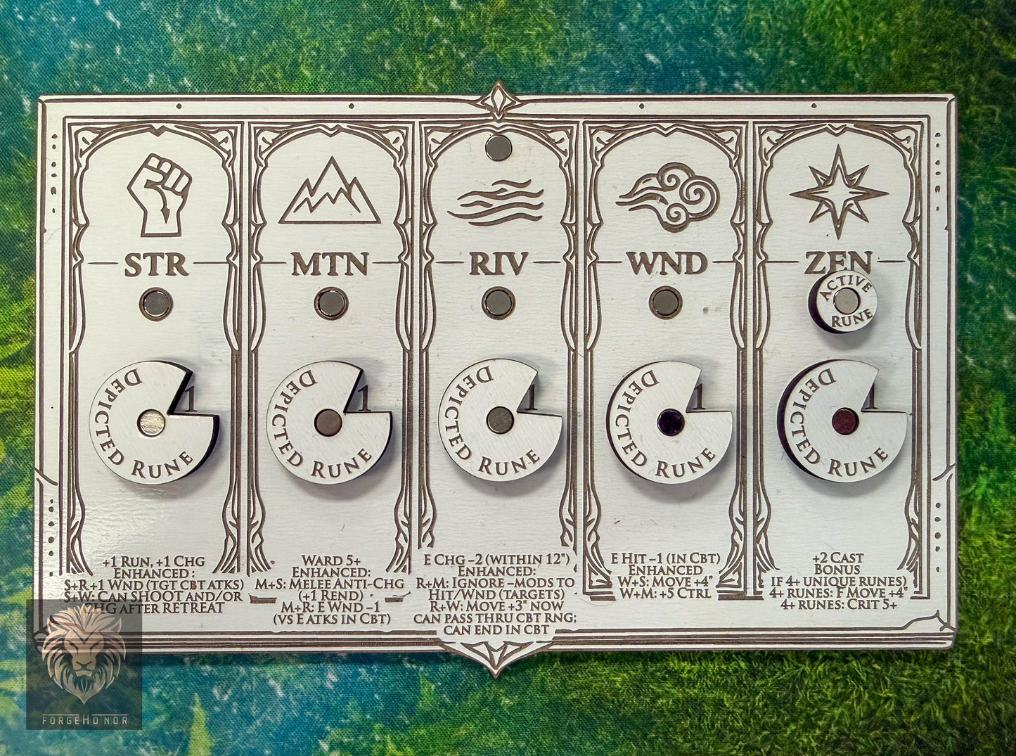 Lumineth Realm Lords Rune Tracker | Laser Engraved Magnetic Dial Board for Age of Sigmar
