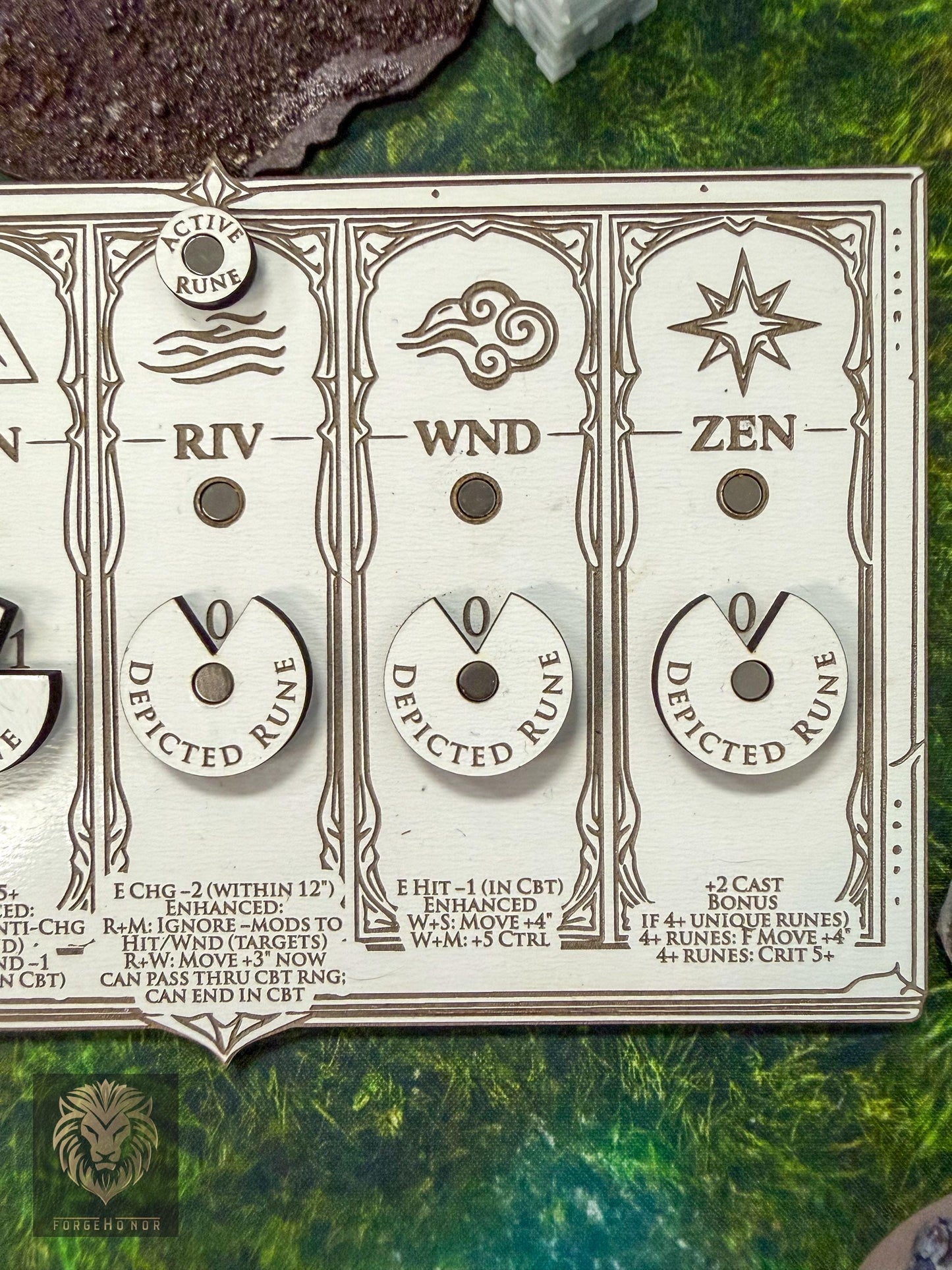 Lumineth Realm Lords Rune Tracker | Laser Engraved Magnetic Dial Board for Age of Sigmar