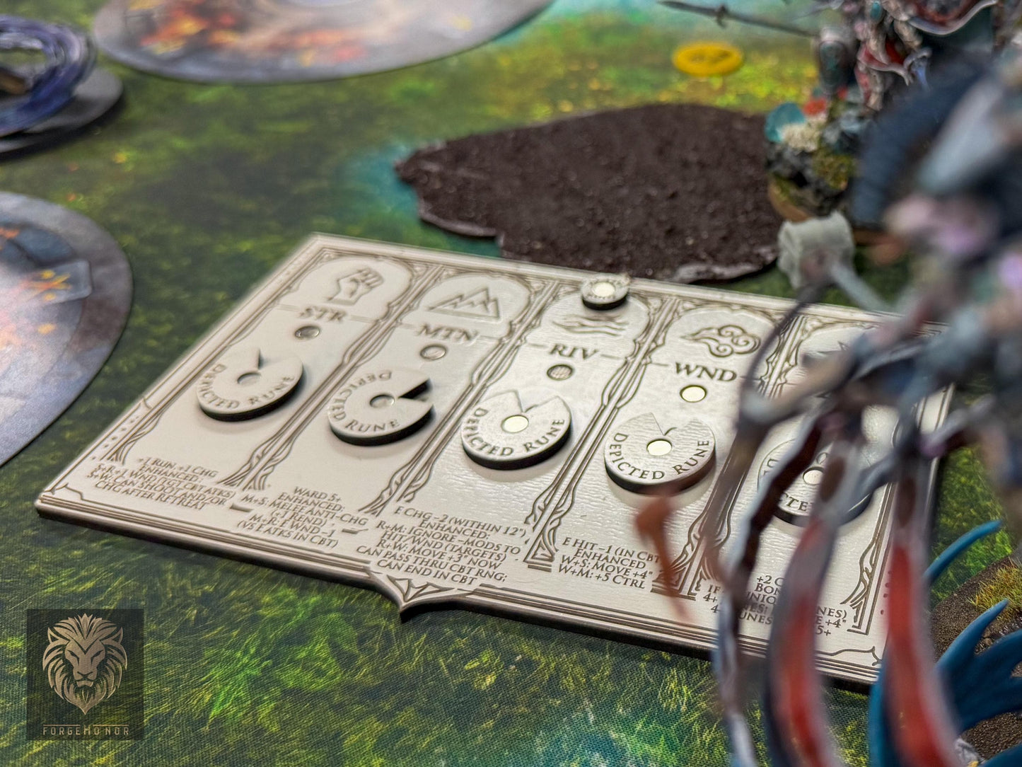 Lumineth Realm Lords Rune Tracker | Laser Engraved Magnetic Dial Board for Age of Sigmar