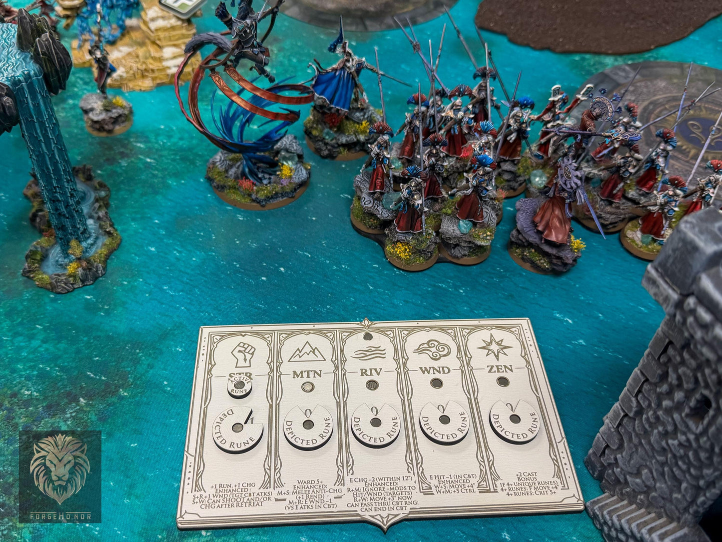Lumineth Realm Lords Rune Tracker | Laser Engraved Magnetic Dial Board for Age of Sigmar
