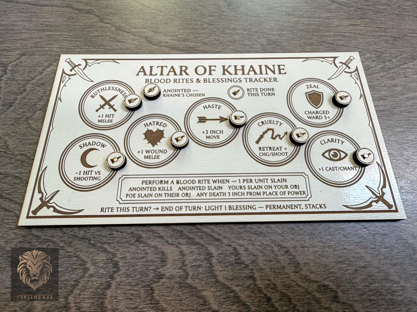 Daughters of Khaine "Altar of Khaine" Blood Rites Tracker