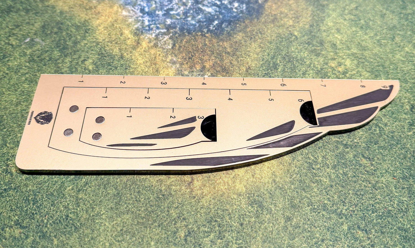 Magnetic Acrylic Wargaming Movement Gauge, 9–6–3 Inch Nesting Tabletop Ruler | Wingmark 963