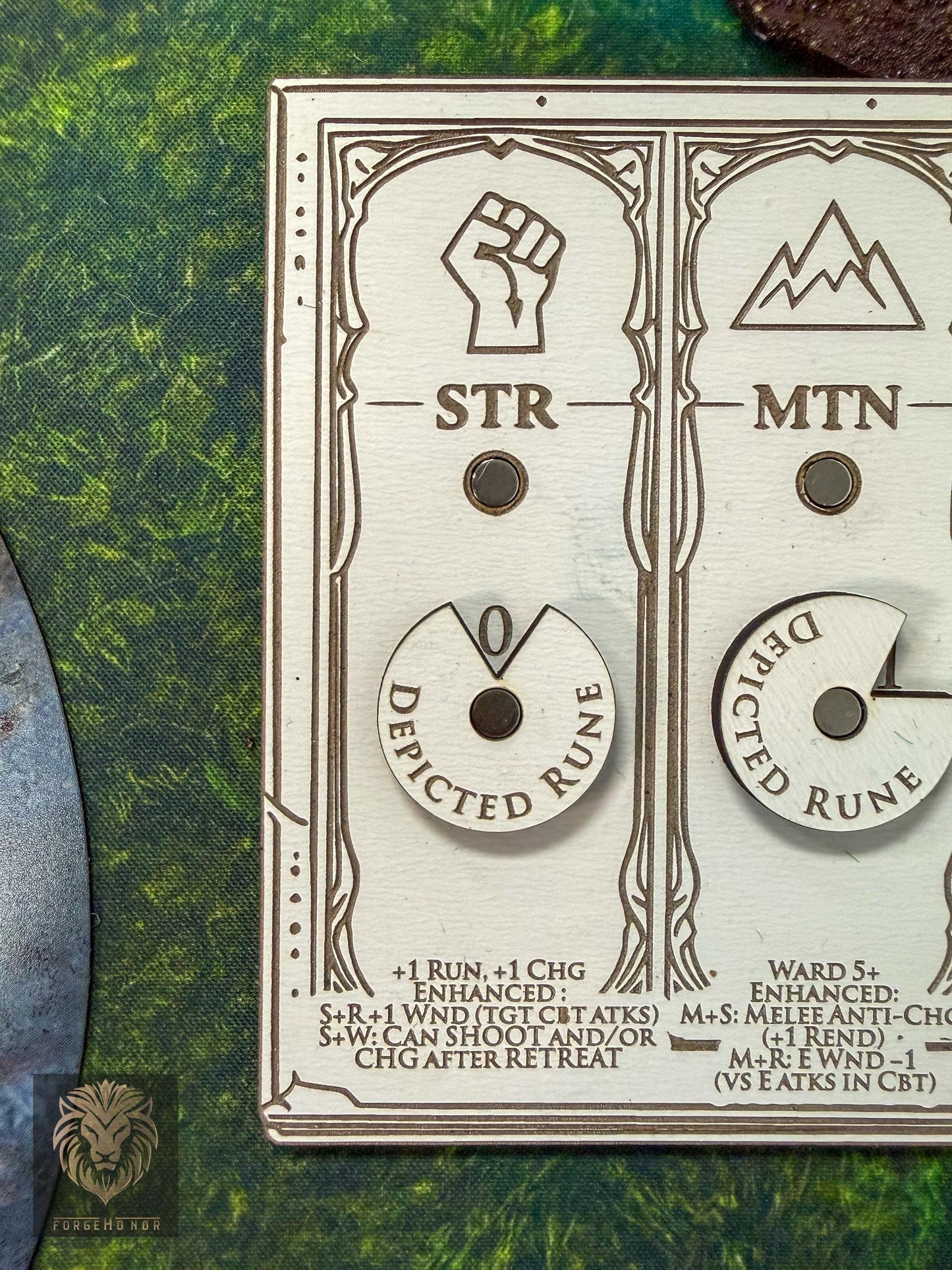 Lumineth Realm Lords Rune Tracker | Laser Engraved Magnetic Dial Board for Age of Sigmar