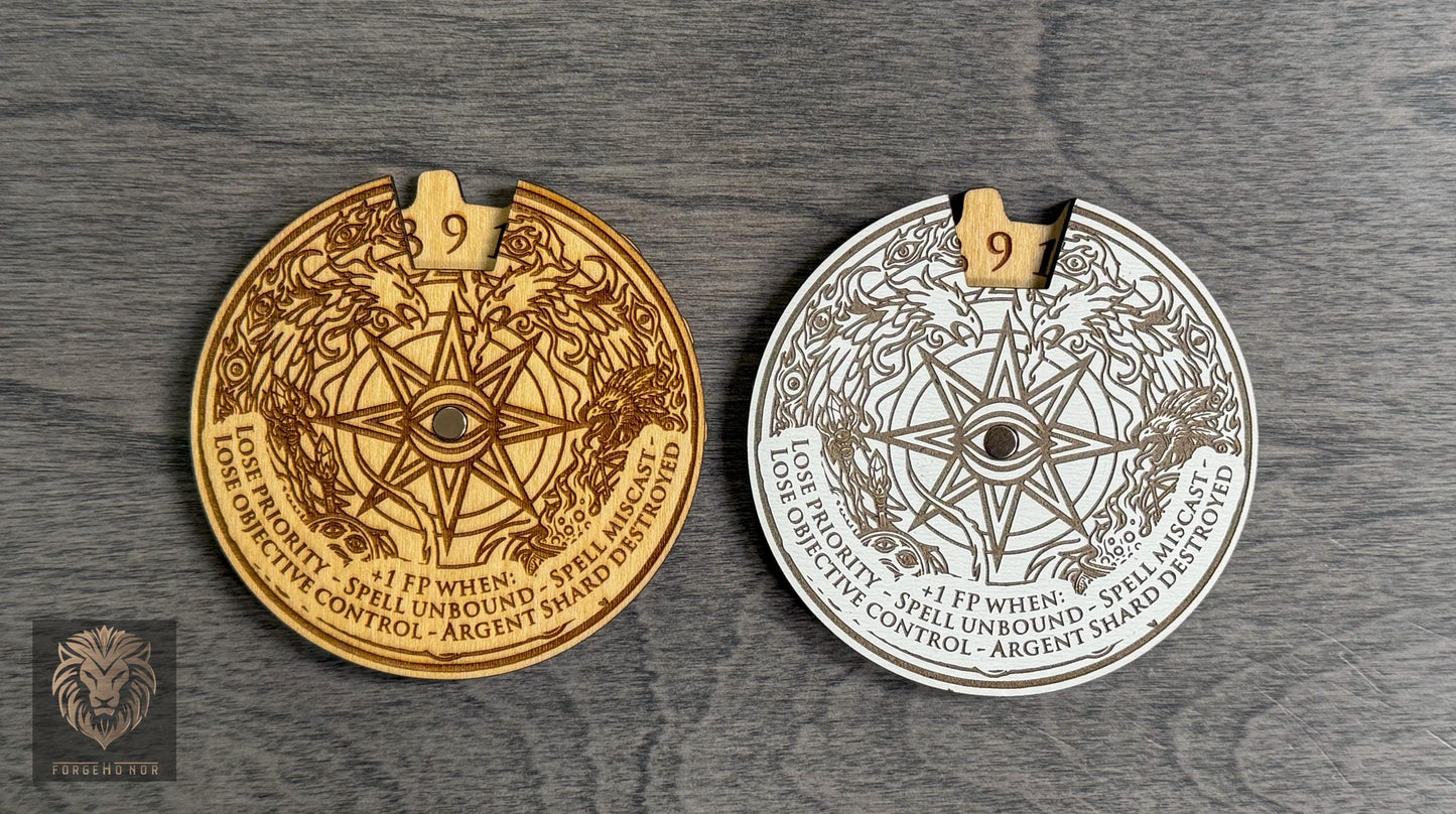 Tzeentch Fate Point Tracker | Magnetic Dial Counter 0-18 for Age of Sigmar