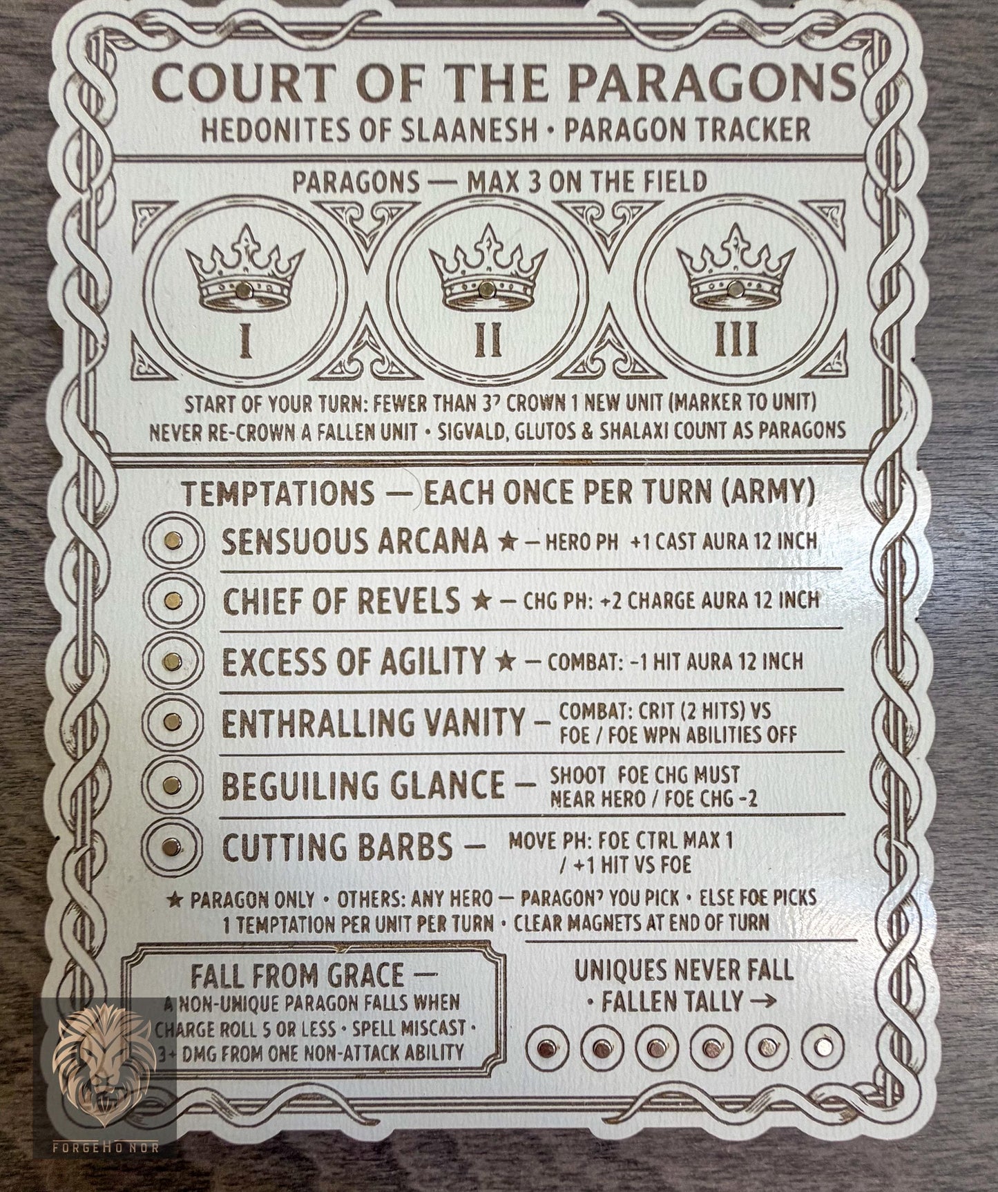 Slaanesh Paragon Tracker "Court of the Paragons"