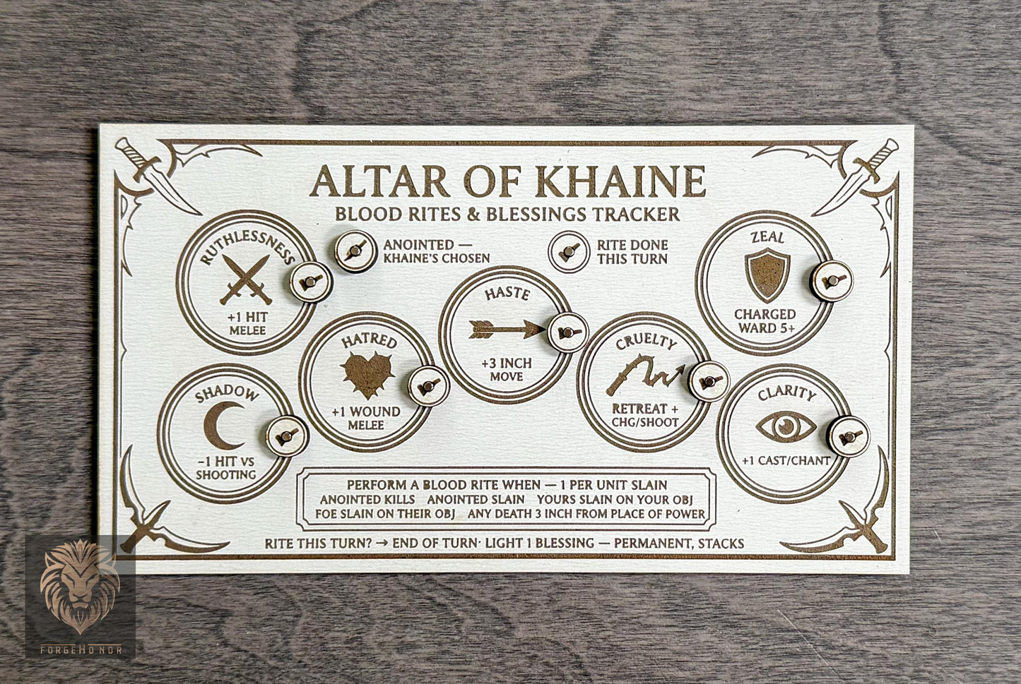 Daughters of Khaine "Altar of Khaine" Blood Rites Tracker